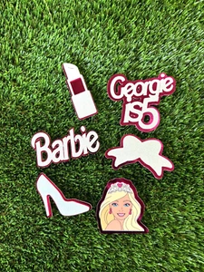 Barbie Personalised cupcake toppers x6, Barbie Cake Decorations, Barbie Cake - Picture 1 of 9
