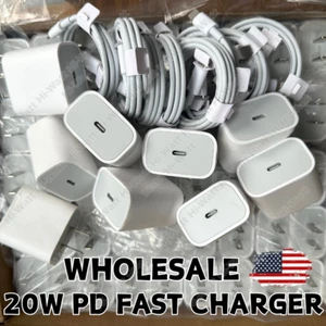 20W PD Fast Charger Type C Wall Charge Cube Cable For iPhone 16 15 14 13 12 Lot - Picture 1 of 16