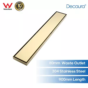 Decaura Shower Drain Grate Brushed Gold Floor Waste Tile Insert 900mm Bathroom - Picture 1 of 12