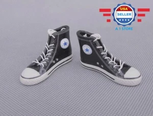 CUSTOM 1/6 scale BLACK sneaker shoes for 12'' MALE figure Doll Accessory - Picture 1 of 1