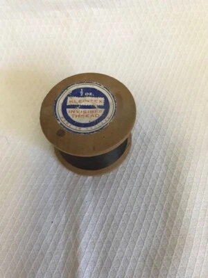 Vintage Wooden Spool Kleintex  600 YDS  Smoke Invisible Sewing Thread Floss - Image 1 of 3