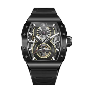 OLTO-8 SHOT Skeleton Automatic Watch Black* Men's Watch - Brand New - Picture 1 of 7