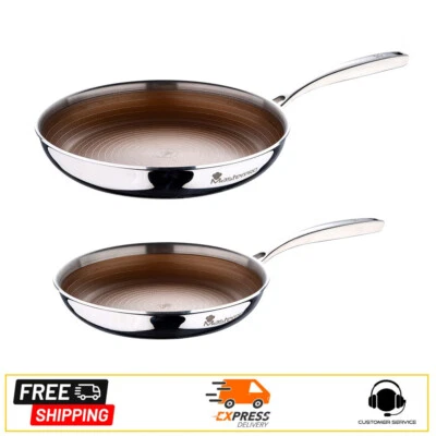 MASTERPRO Set 2 padelle 24/28cm in acciaio antiaderente 3 strati induzione Giro3 - Immagine 1 di 4