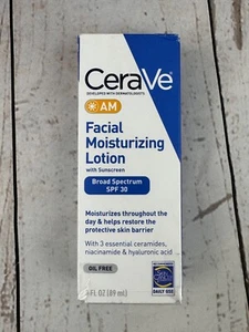 CeraVe AM Gesichts-Feuchtigkeitslotion LSF 30 ölfrei 3 Unzen Box beschädigt - Bild 1 von 6