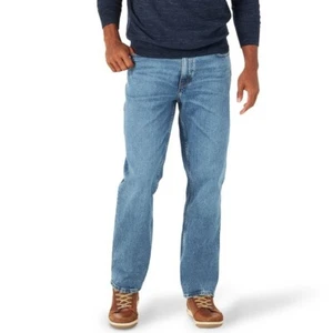 Pantalones de mezclilla Lee para hombre pierna recta azul oscuro lavado medio talla 36x29 - Imagen 1 de 7