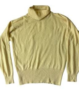 VTG Y2K Sutton Studio Cashmere Sweater Womens Medium Buttercup Yellow Classic - Picture 1 of 6
