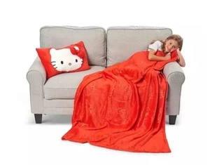 Sanrio Hello Kitty 2-Piece "Hello Red" Pillow Pocket Throw Set - Picture 1 of 6