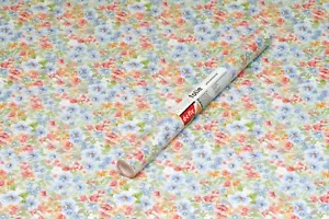 STICKY BACK PLASTIC VINYL 45cm wide FLOWERS COUNTRY MEADOW VINYL SELF ADHESIVE - Picture 1 of 12