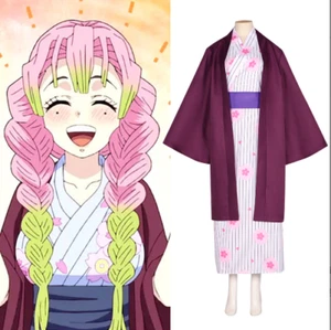 Kanroji Mitsuri Bathrobe Suit Cosplay Clothes Anime Demon Slayer Hallowmas Props - Picture 1 of 5