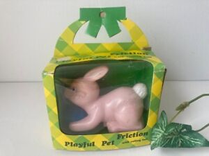 VTG Friction Rabbit w/ Ball Toy Playful Pet Easter Unlimited Orig Box As Is