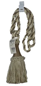 Conso Duke 11808 N01 DARK SAND NATURAL Drapery Curtain Single 8" Tassel Tieback - Picture 1 of 2