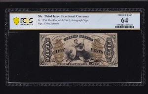 US 50c Fractional Currency w/ Autographed Signatures FR 1356 PCGS 64 Ch CU (005) - Picture 1 of 2