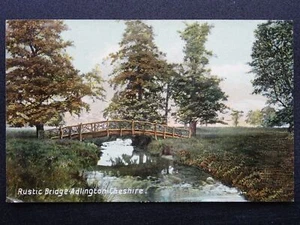 Cheshire ADLINGTON Rustic Wooden Foot Bridge c1912 Postcard by Marsh's Series - Picture 1 of 2
