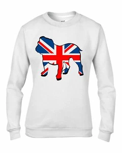 Bulldog Union Jack Women's Sweatshirt Jumper - Picture 1 of 1