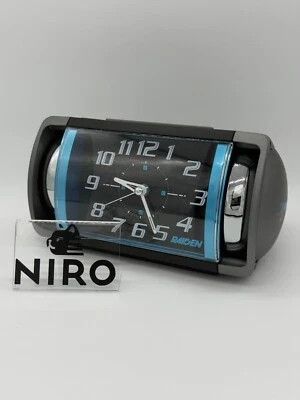 Seiko PYXIS RAIDEN Black/Blue Analog Alarm Clock Loud Bell Sound Mint [No BOX] - Image 1 of 4