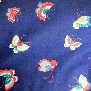 Butterflies on blue 100% Cotton, Quilting Fabric, 2 Yards by Joan Kessler to sew - Picture 1 of 4