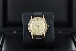 Wittnauer Vintage Automatic 31mm Ivory Gold Plated Dial on a Black Leather Strap - Picture 1 of 1