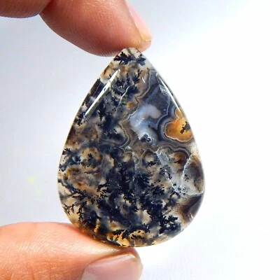 Natural Stick Agate Cabochon Pear Shape Pseudomorph Gemstone Loose 48 Cts #6240 - Image 1 of 4