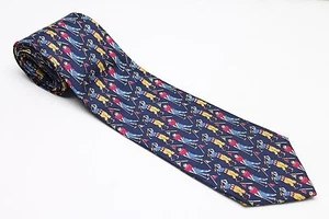 BRITCHES Great Outdoors GOLFING Neck Tie Golf Dark BLUE 100% SILK Necktie USA - Picture 1 of 6