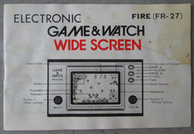 Manual For Nintendo FIRE Game & Watch - FR-27 (1981) Manual Only