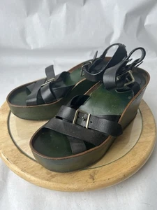 Women’s CHLOÉ Maxime Green Leather Slingback Platform Sandal Shoes - US 9/EU 40 - Picture 1 of 8