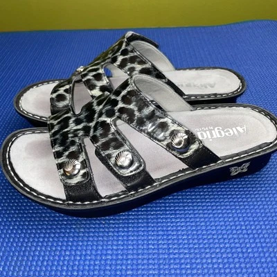 Sandalias Alegria Dinah charol leopardo zapatos para mujer talla 39 (8-8,5) Foto 1 de 4
