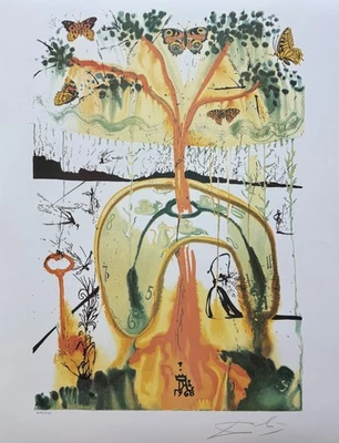 Salvador Dali MAD TEA PARTY Signed Numbered Lithograph Art