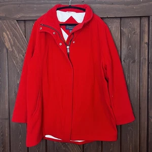 Pendleton Red Wool Full Zip Coat Women's Size XL - Picture 1 of 12