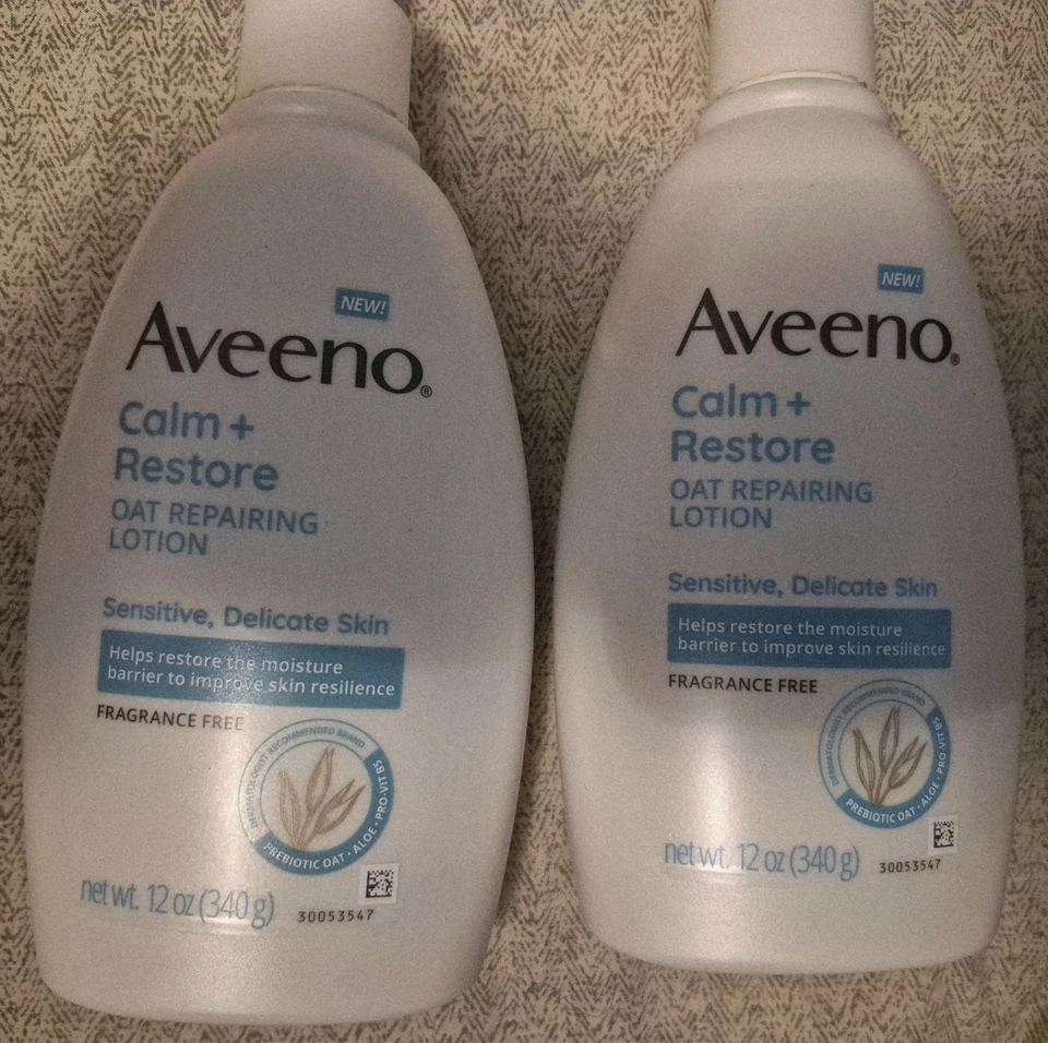 Aveeno Calm + Restore Oat Repairing Lotion Restorative Skin Therapy 12 oz 2x - Image 1 of 1