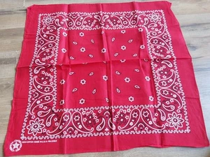 Trainmen Paisley Red Cotton Bandana Headwrap Square 21.5" Rn13962 USA - Imagen 1 de 2