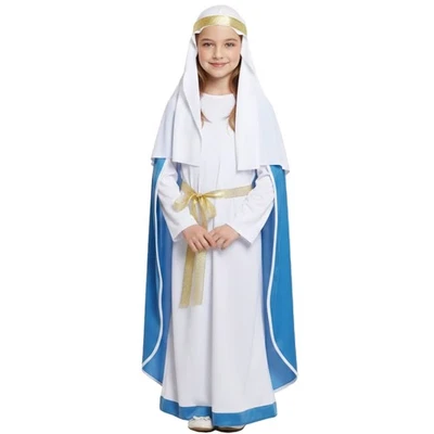 GIRLS CHRISTMAS NATIVITY VIRGIN MARY COSTUME CHILDS KIDS SCHOOL PLAY FANCY DRESS - Image 1 of 4
