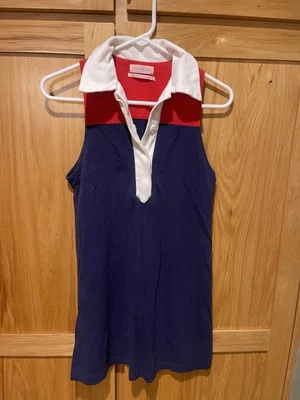 Vestido polo feminino Urban Outfitters colarinho vermelho azul branco XS -TP pequeno - Imagem 1 de 3