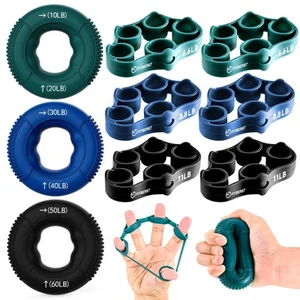 Hand Grip Strengthener, Finger Exerciser, Forearm Strengthener Kit - 9 Pack, ... - Picture 1 of 6