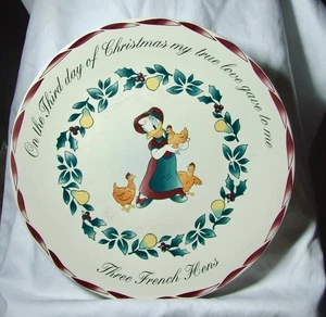 Disney Vintage Twelve Days Of Christmas THREE FRENCH HENS/Daisy 11" Plate 1993 - Picture 1 of 2