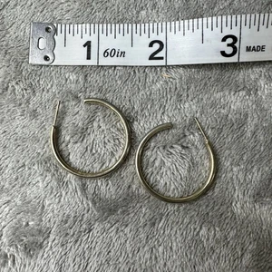 Vintage goldfarbene Metall Creolen ohne Rücken klassisch edel Alltag - Bild 1 von 2