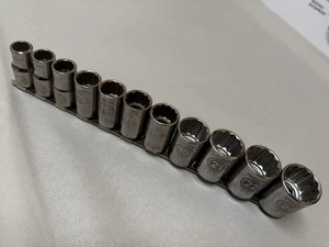 USA Armstrong 11 pc Thin Wall Metric Shallow Socket Set 1/2" Drive 12 Point - Picture 1 of 5