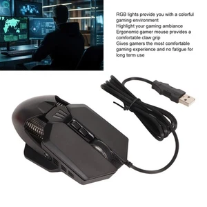 C6 Gaming Mouse Wired Silent Usb Optical Computer Mice With Rgb Backlit 4 MPF - Picture 1 of 24