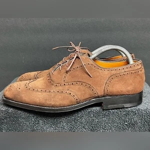 Rare Vintage 1990’S| Alden 9.5 AC Brown Long Wingtip Blucher Derby Dress Shoes - Picture 1 of 12