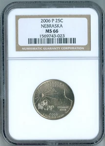 2006 P NGC MS66 Nebraska 25c Uncirculated State Quarter, LOW START PRICE! - Picture 1 of 2