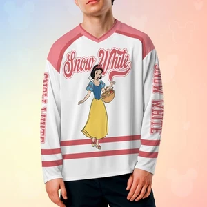 Hermosa camiseta de hockey personalizada de princesa Blancanieves regalo para fan rosa blanca - Imagen 1 de 2