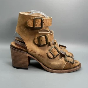 Scarpa Freebird By Steven Quail donna tacco 7 fibbie punta aperta marrone marrone - Foto 1 di 9