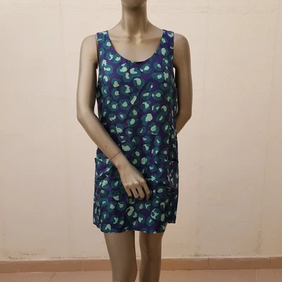 Hübsches Seidenkleid von APC / A.P.C., 36, tintenblau, grün, hellgrün - Bild 1 von 4