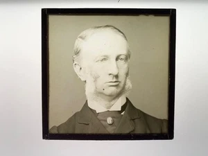 MAGIC LANTERN SLIDE MIDDLE AGED GENT SIDE WHISKERS - Picture 1 of 1
