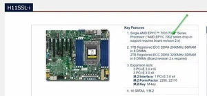 Supermicro h11ssl-i motherboard interface sp3 version 2.0. Support epyc7001/7002 - Picture 1 of 4