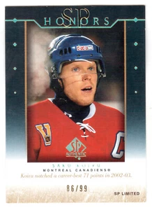 2003-04 cubierta superior SP AUTÉNTICO #H27 SAKU KOIVU SP LIMITED #86/99 - Imagen 1 de 1