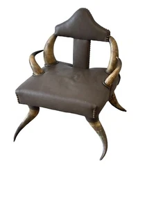 Wenzel ? child's horn chair western Victorian Texas salesman 1900s antique - Picture 1 of 18