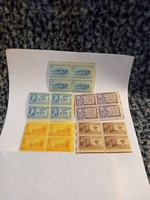MINT NH OG FIVE 3 CENT STAMP BLOCKS CV 10.80 - Image 1 of 4