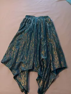 Nanette Teal Skirt Hankerchief Hem Lined NWT Sz S - Picture 1 of 4