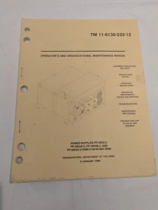 TM 11-6130-233-12 1984 Manual Power Supplies Pp-2953/U Maintenance Cold War Era - Picture 1 of 5