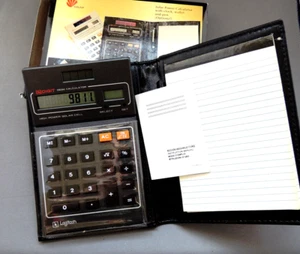 Vintage Logitech Calculator w/Folding Case, Solar Powered, Calculator NIB 100% - Picture 1 of 10